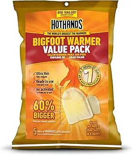 HotHands Bigfoot - Calentador adhesivo para dedos | Paquete económico de 5 pares
