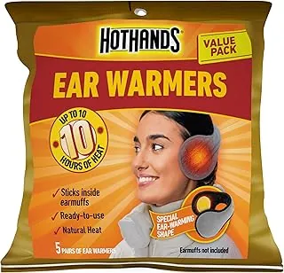 HotHands Calentadores de oídos originales de 10 horas • Confiables desde 1980 • Calentadores naturales sin olor para orejas de calidad, confiables con calidez constante, 5 pares