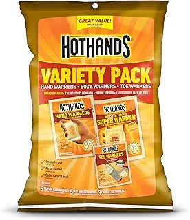 HotHands Paquete Variado de Calentadores para Dedos de los Pies, Manos y Cuerpo - Calentadores Activados por Aire de Larga Duración, Seguros, Naturales y Sin Olor
