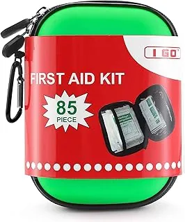 I GO Kit de primeros auxilios compacto de 85 piezas, pequeño kit de supervivencia de emergencia personal para viajes, senderismo, camping, mochilero, caza, auto marino