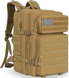 IBVIVIC Mochila táctica militar de 45L para hombres, mochilas Molle grandes, bolsa táctica al aire libre para senderismo, camping, viajes (caqui)