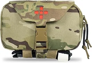 Ifak Pouch-Rapid Deployment Tactical MOLLE Trauma Kit Bolsas de despliegue rápido, organizador de primeros auxilios médicos de liberación rápida con identificación inmediata roja para