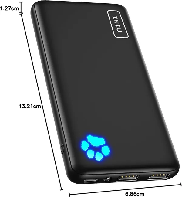 Powerbank INIU 10000 mAh para mantener el móvil operativo durante un apagón o una vuelta larga a casa