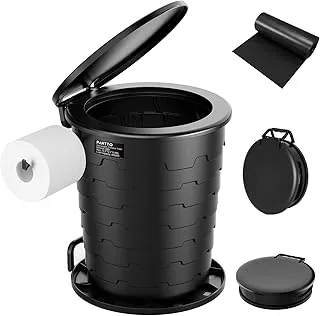 Inodoro de campamento para adultos, 2ª generación, inodoro portátil retráctil para acampar con soporte de papel y tapa, altura ajustable para viajes, automóvil, caravana, viaje por carretera, baos portatiles para adultos