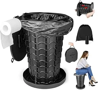 Inodoro plegable portátil para camping y viajes, orinal de emergencia compacto con bolsas, ligero para automóvil, barco, uso al aire libre