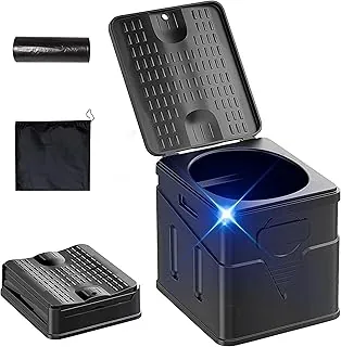 Inodoro portátil, inodoro de camping tiene tamaño plegable pequeño. Es inodoro portátil compacto para adultos y niños. Adecuado para automóviles, senderismo, playas y campamentos, color negro