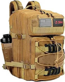 J.SH Mochila táctica militar grande para hombres, mochila EDC MOLLE, nailon Oxford 900D, paquete de 3 días de asalto, equipo táctico resistente para senderismo al aire libre, gimnasio, supervivencia resistente y bolsa de insectos, 45 L, color caqui