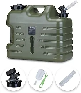 Jarra de agua de 5 galones, contenedor de agua para campamento, almacenamiento de agua verdaderamente sin fugas con espiga, gran tanque de agua verde militar, equipo portátil sin BPA para