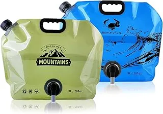 Jarra de agua plegable de 2.1 galones con espita, bolsa de agua portátil sin BPA, bolsas de agua plegables para senderismo al aire libre, viajes, emergencia y contenedores de almacenamiento