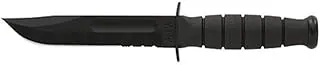 KA-BAR 1259CP, corto, borde dentado, funda dura, negro (paquete de almejas), mediano