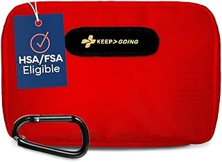 KeepGoing - Kit de primeros auxilios de viaje para automóvil, hogar, senderismo, campamento y emergencias al aire libre, botiquín de primeros auxilios tamaño viaje aprobado por la TSA