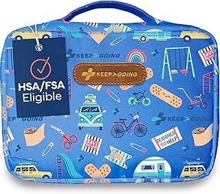 KeepGoing Kit Grande de Primeros Auxilios para el Hogar para Niños – 270 Piezas para Automóvil, Hogar, Dormitorio y Barco con Vendajes sin Látex – 10 x 7 x 3.5 pulgadas Kit de Primeros Auxilios de