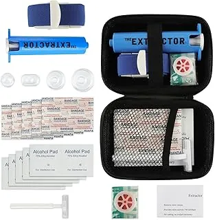 Kit de mordida de serpiente, kit de picadura de abeja, suministros de primeros auxilios de emergencia, bomba de succión para extractor de veneno, primeros auxilios para morder y picar para senderismo, mochilero y campamento
