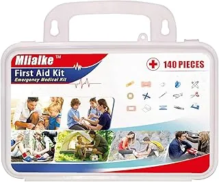 Kit de primeros auxilios de 140 piezas, suministros de emergencia portátiles para el hogar, automóvil, viajes, camping, senderismo, deportes, oficina, vehículo, al aire libre