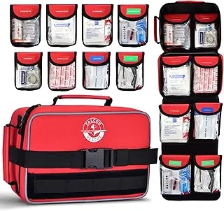 Kit de primeros auxilios de 418 piezas para el hogar, viajes, camping, senderismo y emergencias al aire libre, kits de supervivencia resistentes a desgarros para negocios, vehículos y escuela, suministros médicos de emergencia multiusos