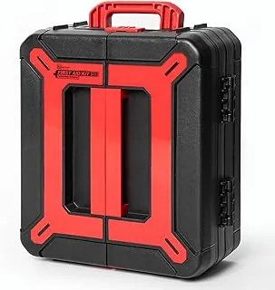Kit de primeros auxilios de estuche rígido 408 piezas – Kit de trauma de montaje en pared para automóvil, hogar, oficina y camión – Suministros completos de primeros auxilios grandes con