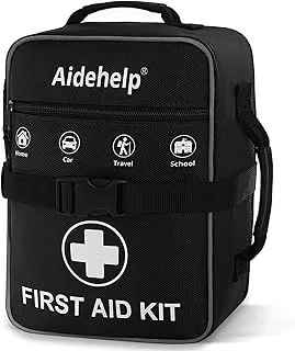 Kit de primeros auxilios de primera calidad de 520 piezas, kit médico de emergencia grande para supervivencia, automóvil, hogar, viajes, camping, mochila, senderismo, escuela (negro)