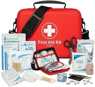 Kit de primeros auxilios de primera calidad, resistente al agua con correas para el hombro para un fácil transporte, ideal para el hogar, el automóvil y emergencias sobre la marcha