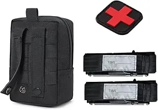 Kit de primeros auxilios EMT Medical IFAK bolsa con 2 torniquetes tácticos Gen 4 de 1.5 pulgadas, banda de compresión para uso de emergencia, kit de torniquete de entrenamiento al aire libre