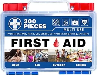 Kit de primeros auxilios profesional de 300 piezas, kit médico portátil multifunción para el hogar, automóvil, viajes, camping, lugar de trabajo, al aire libre, negocios y deportes (azul marino