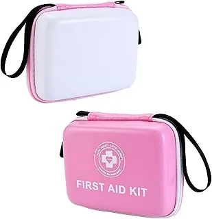 Kit pequeño de primeros auxilios – Kit médico de emergencia de doble color de 165 piezas con carcasa dura y revestimiento exterior fluorescente, kit de primeros auxilios de emergencia para el hogar
