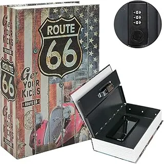 KYODOLED - Caja fuerte con forma de libro, con cerradura de combinación, caja portátil de seguridad secreta, para ocultar dinero, metálica, de colección, 9.5 x 6.2 x 2.2 pulgadas, EE. UU