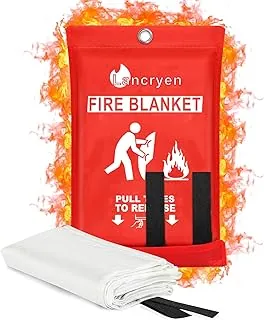 Lancryen Manta de emergencia contra incendios, manta de extintor, tela de supresión de incendios, toalla ignífuga de seguridad contra incendios para el hogar, cocina, escuela, parrilla, automóvil, oficina, almacén (40 x 40 pulgadas)