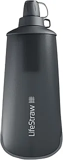 LifeStraw Filtro de agua Peak Series, 1 litro, gris montaña oscuro, protege contra bacterias y parásitos, ultracompacto y versátil