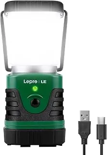 Lighting EVER Linterna LED de Camping de 1000LM Recargable, Banco de Energía de 4400mAh, Esencial de Camping con 4 Modos de Luz, Linterna Lámpara Impermeable IP44 para Emergencias de Huracán