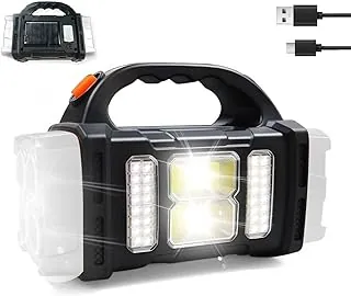 Linterna solar versátil con modos de carga duales | 4 modos de luz USB/alimentado por energía solar | Cargador de emergencia portátil y luz de campamento al aire libre (plateado)
