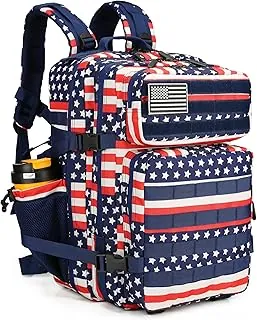 Lovelinks21 - Mochila táctica de asalto de 45 L, paquete de 3 días con mochila impermeable Molle para mochilas tácticas (bandera)