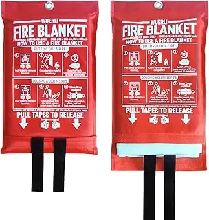 Manta de fuego para el hogar y la cocina, 40 x 40 pulgadas, paquete de 2, manta de emergencia contra incendios