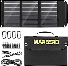 MARBERO Panel solar portátil de 30 W, cargador de panel solar 23% de alta eficiencia, paneles solares plegables QC3.0 USB y puerto de CC compatible con teléfono celular, iPad, portátil, IP65