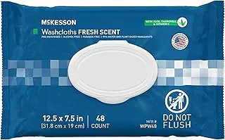McKesson Toallitas para Lavado, Perfumadas - Toallitas Húmedas Desechables para Adultos - Sin Alcohol - Fórmula Sin Enjuague - Paquete Suave con Tapa a Presión, 48 Unidades, 1 Paquete