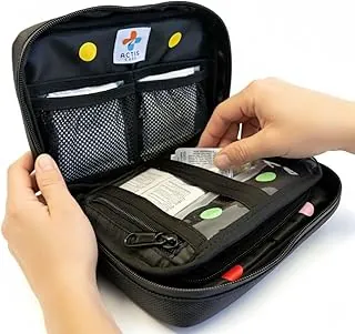 MediKit: Kit médico con 20 tipos de medicamentos esenciales para el dolor, el resfriado, la alergia, el estómago y otras enfermedades comunes. Compacto de 6 x 8 pulgadas. Perfecto para vacacionistas, viajeros de negocios, estudiantes y campistas