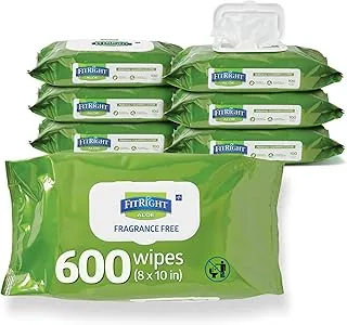 Medline Aloetouch - Toallitas limpiadoras, 8.0 x 12 pulgadas.