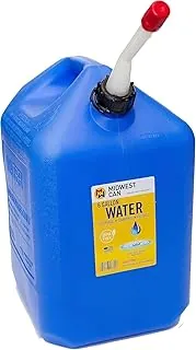 Midwest Can 6700 recipientes de agua sin BPA con boquilla y asas dobles, contenedores de almacenamiento de agua de 6 galones de capacidad para largo plazo o campamento, 1 paquete