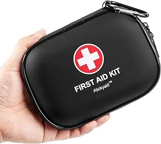 Mini Kit de primeros auxilios - 120 piezas, pequeño kit médico impermeable de carcasa dura para coche, casa, oficina, viaje, camping, deportes, al aire libre, escuela - Suministros de primeros