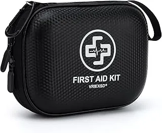 Mini Kit de primeros auxilios - 150 piezas, pequeño kit médico impermeable de carcasa dura para el hogar, automóvil, viaje, campamento, camión, senderismo, deportes, oficina, vehículo y emergencias al