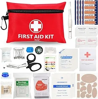 Mini kit de primeros auxilios, kit de primeros auxilios pequeño de 122 piezas diseñado para atención de emergencia familiar para el hogar, camping, senderismo, mochileros, viajes, vehículos, exteriores y escuelas