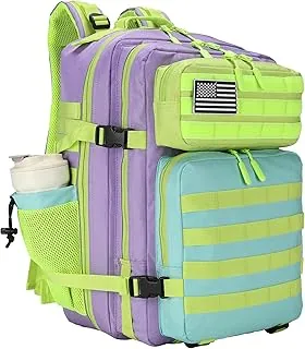 Mochila militar táctica de 45L, paquete de asalto, dopamina, bloque de color, mochila Molle de 3 días para hombres y mujeres, para senderismo, camping, escalada