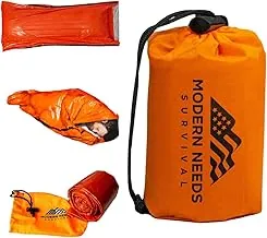 MODERN NEEDS Emergency Sleeping Bag Survival – Thermal Blanket & Bivy Sack | Emergency Bivy & Survival Blanket | Outdoor Sleeping Bag & Hiking Sleeping Bag | Sleeping Bags for Adults