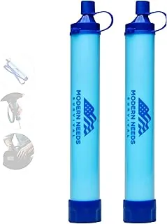 MODERN NEEDS Ready Filter Pajita de Filtro de Agua Personal | Filtro de Agua para Mochileros para Senderismo y Campamento | Purificador de Agua Portátil para Campamento | Equipo de Supervivencia de
