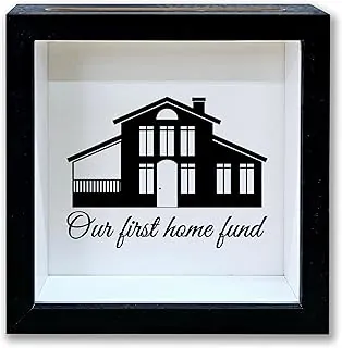 New Home Fund - Marco de caja de sombra para luna de miel con ranura, nuestra primera caja de ahorro de fondos para casa temática para el hogar, caja de archivo de aventura, regalos para parejas