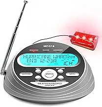 NOAA Weather Radio-S.A.M.E. Programación localizada, radio de alerta meteorológica con más de 80 alertas de emergencia, reloj despertador, radio meteorológica NOAA con batería de respaldo, luz de advertencia externa para emergencia