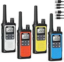 NXGKET Walkie Talkies para adultos de largo alcance con alertas meteorológicas NOAA, radios bidireccionales recargables de 2 vías con 22 canales FRS, batería de iones de litio de 1800mAh, cable USB-C
