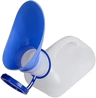 Orinal unisex para automóvil, orinal de toliet para hombres y mujeres, botella de orina con tapa y embudo, orinal portátil de plástico para inodoro móvil para acampar y viajar