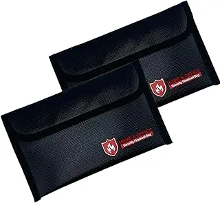 Paquete de 2 bolsas de dinero ignífugas (5 x 8 pulgadas), bolsa impermeable ignífuga que no pica con cremallera, pequeña bolsa de dinero a prueba de fuego para efectivo, objetos de valor