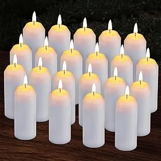 Paquete de 20 velas de emergencia de 15H+ de larga duración para supervivencia [18H+ dentro de faroles de velas], vela de pilar blanca sin aroma de 7.6 cm, velas de supervivencia para cortes de