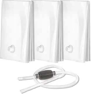 Paquete de 3 bolsas de almacenamiento de agua de 40 galones, bolsa de plástico resistente de grado alimenticio, sin BPA, plegable y reutilizable. Ideal para bancos de agua de emergencia, camping
